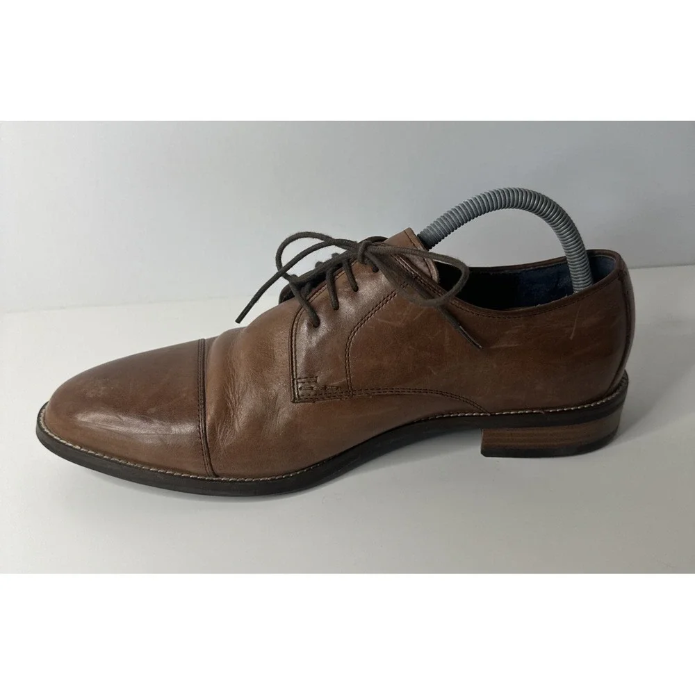 Cole Haan C11632 Men's Lenox Hill Cap Oxford British Tan Leather Dress Shoes 10W